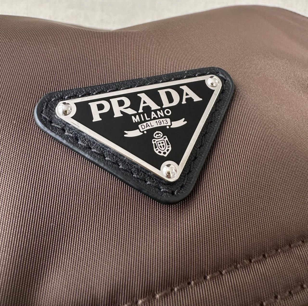 Pr@da Re-Nylon Double Buckle Messenger Brown image 5