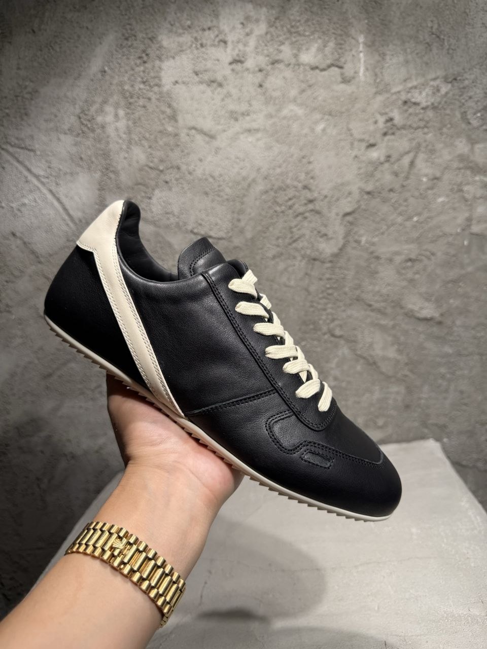 R1ck Ow3ns 2025SS Low-Top Black-Cream image 2