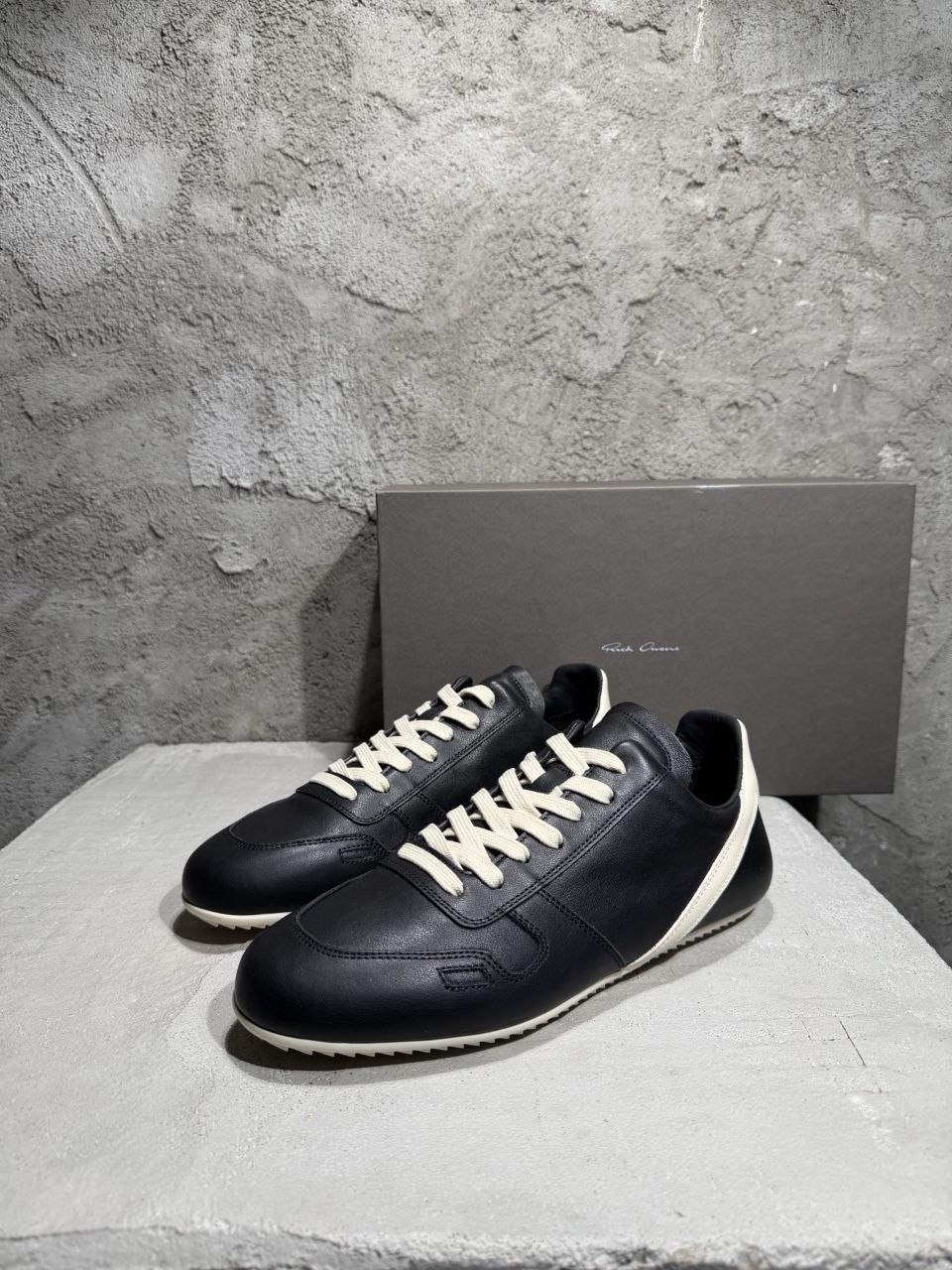 R1ck Ow3ns 2025SS Low-Top Black-Cream image 5