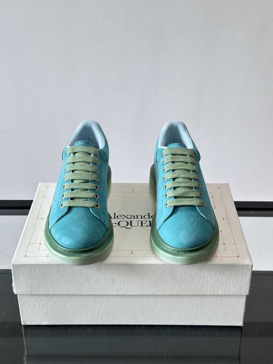Al3x McQu33n Oversized Suede Teal-Green image 1