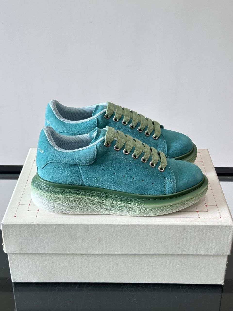 Al3x McQu33n Oversized Suede Teal-Green image 2