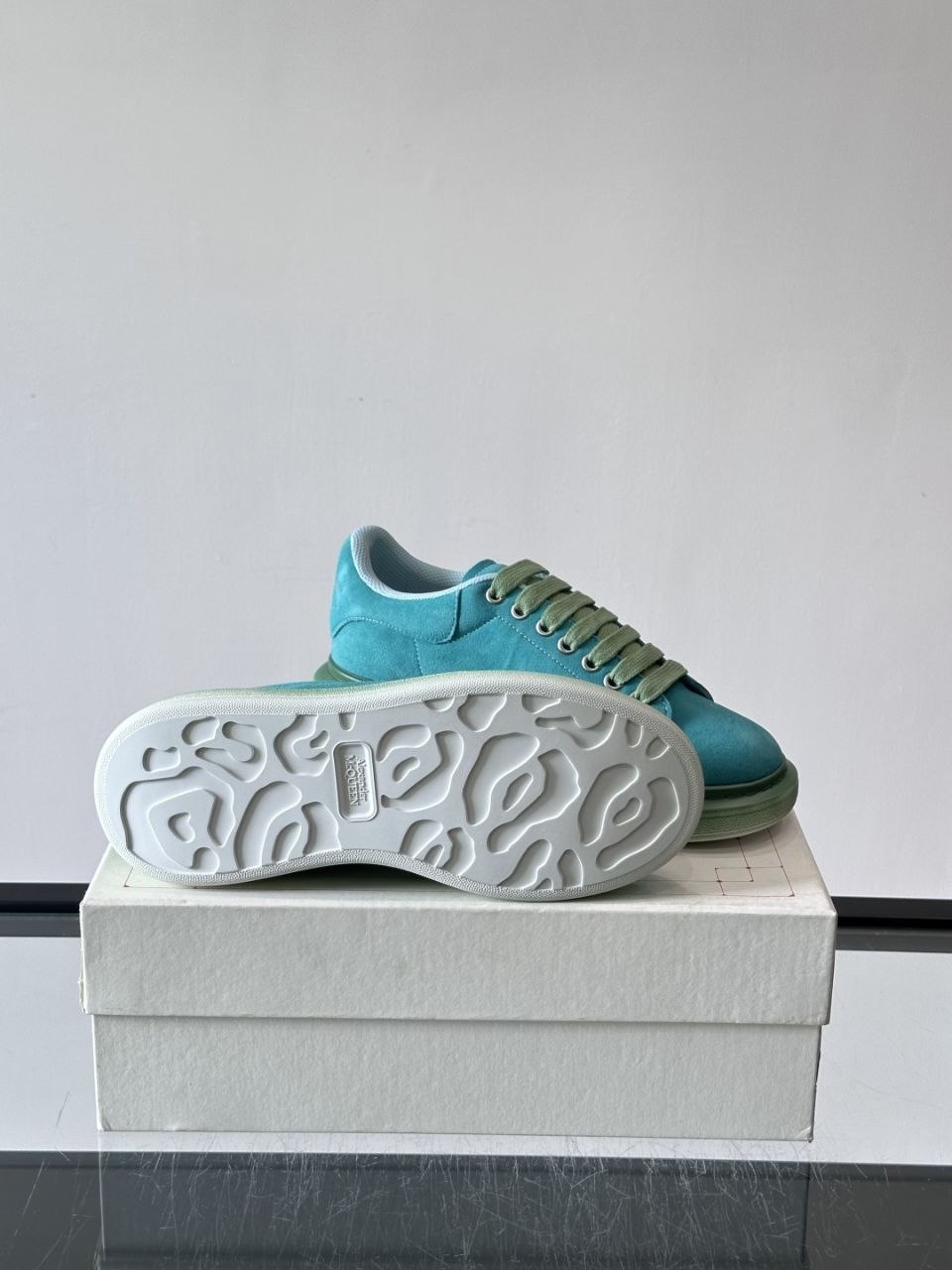 Al3x McQu33n Oversized Suede Teal-Green image 3