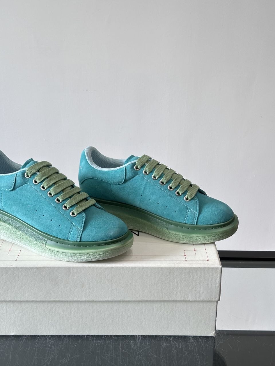 Al3x McQu33n Oversized Suede Teal-Green image 5