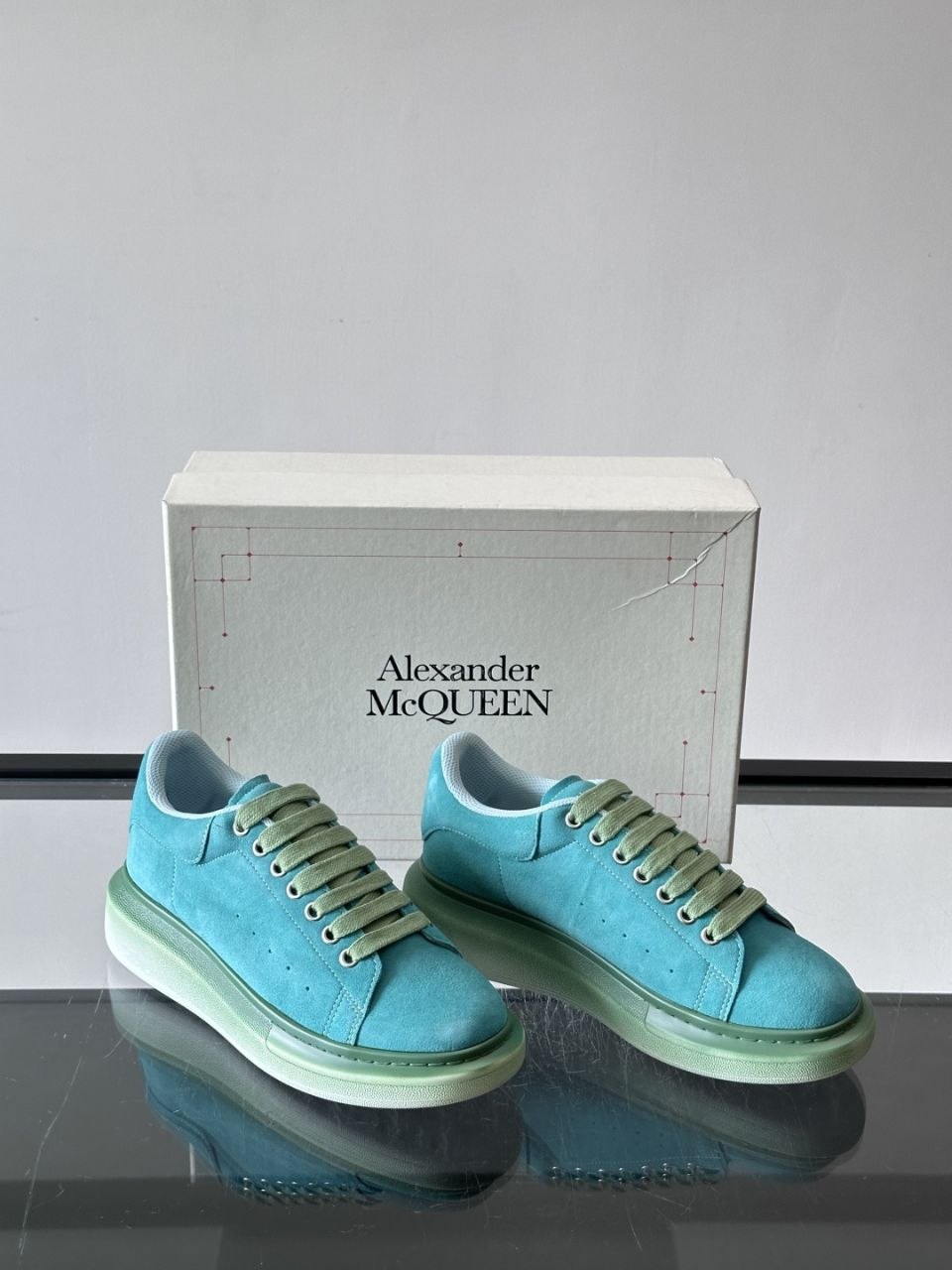 Al3x McQu33n Oversized Suede Teal-Green image 6