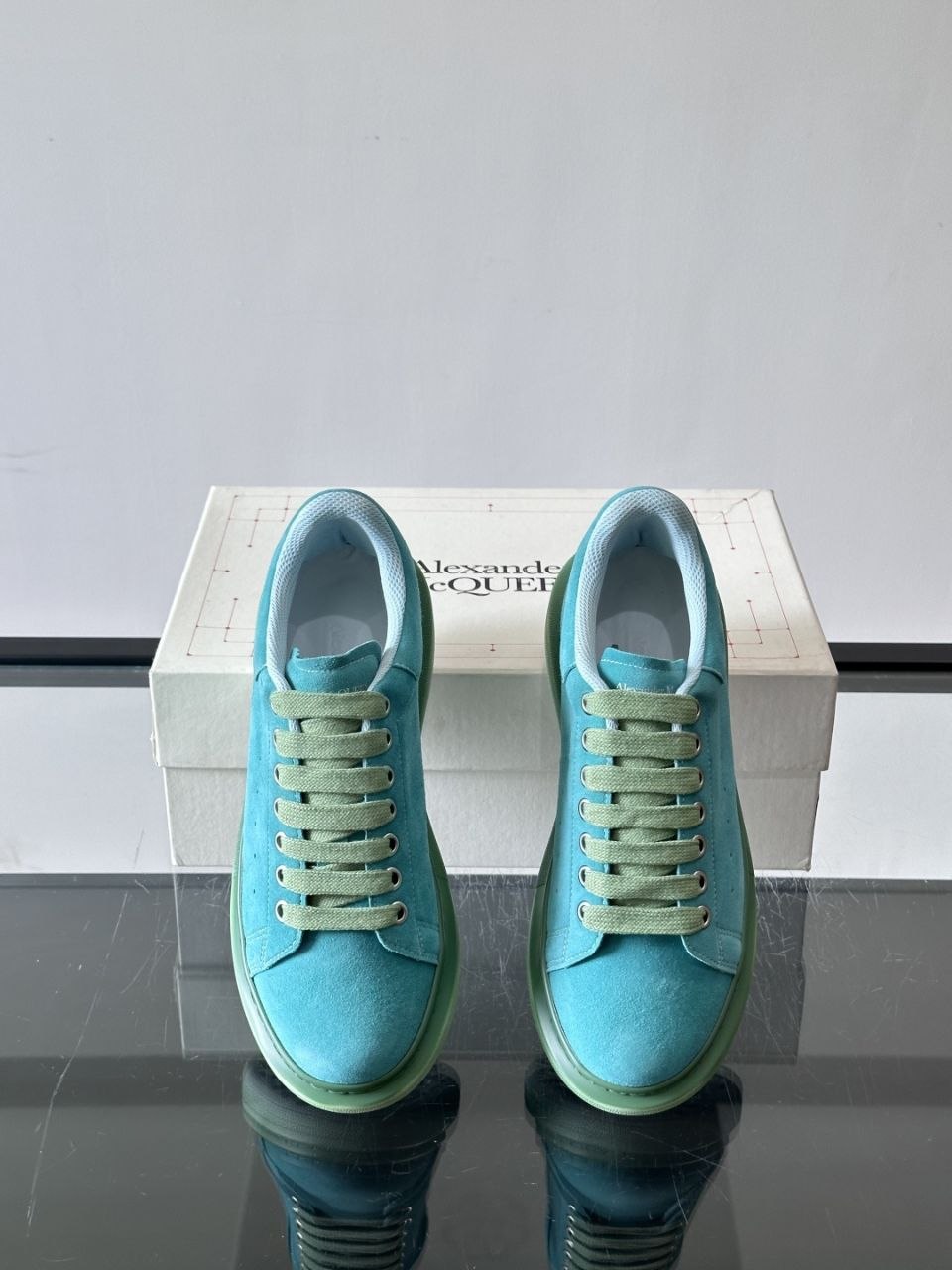 Al3x McQu33n Oversized Suede Teal-Green image 7