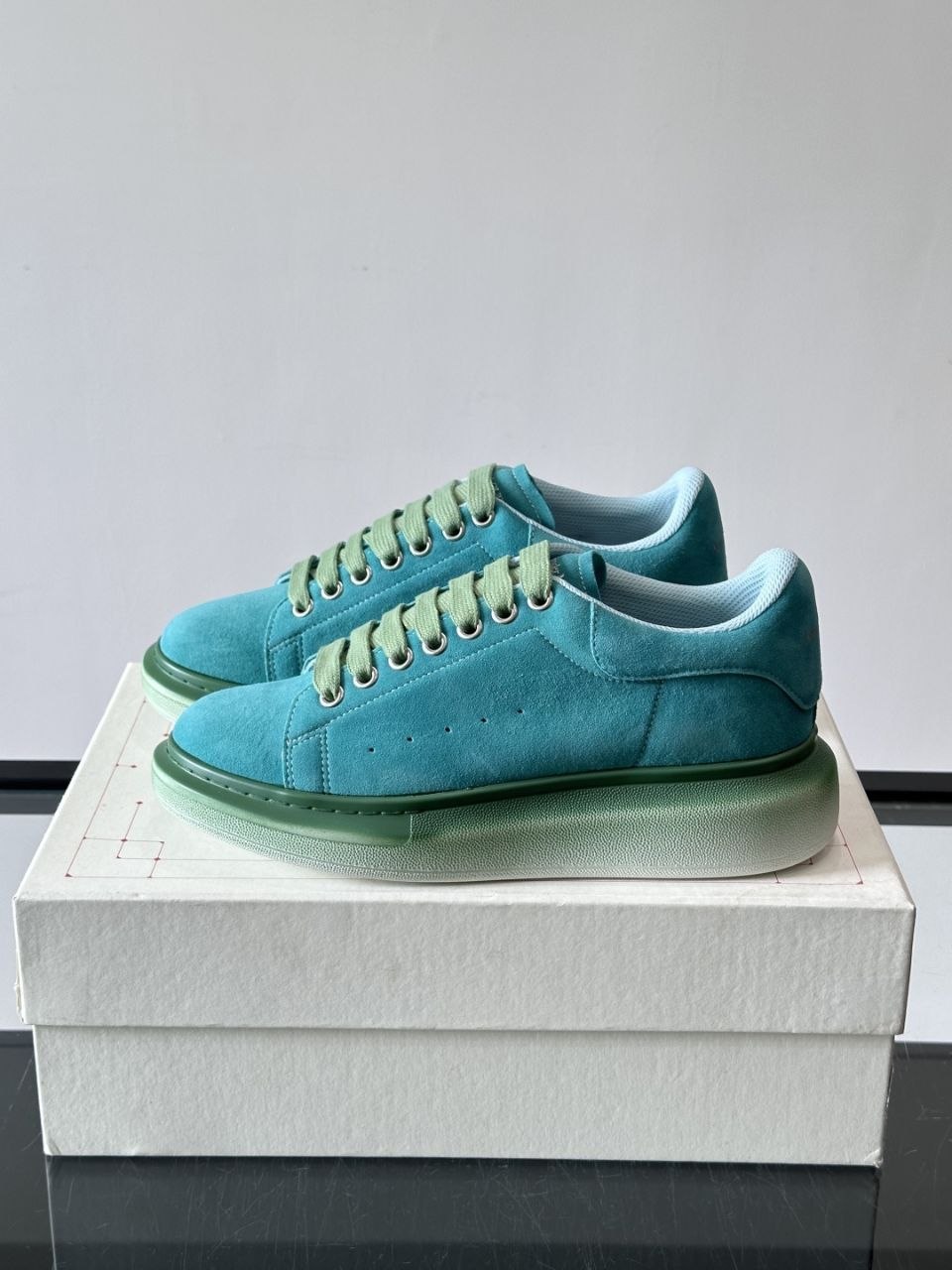 Al3x McQu33n Oversized Suede Teal-Green image 9