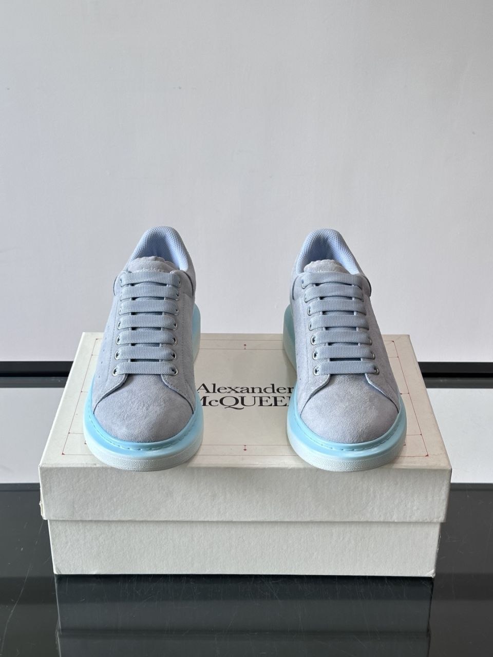 Al3x McQu33n Oversized Suede Light-Blue image 1