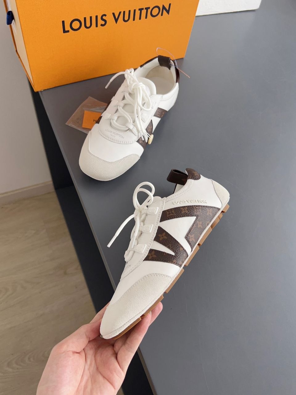 1V Sneakerina Mary Jane White-Brown image 1