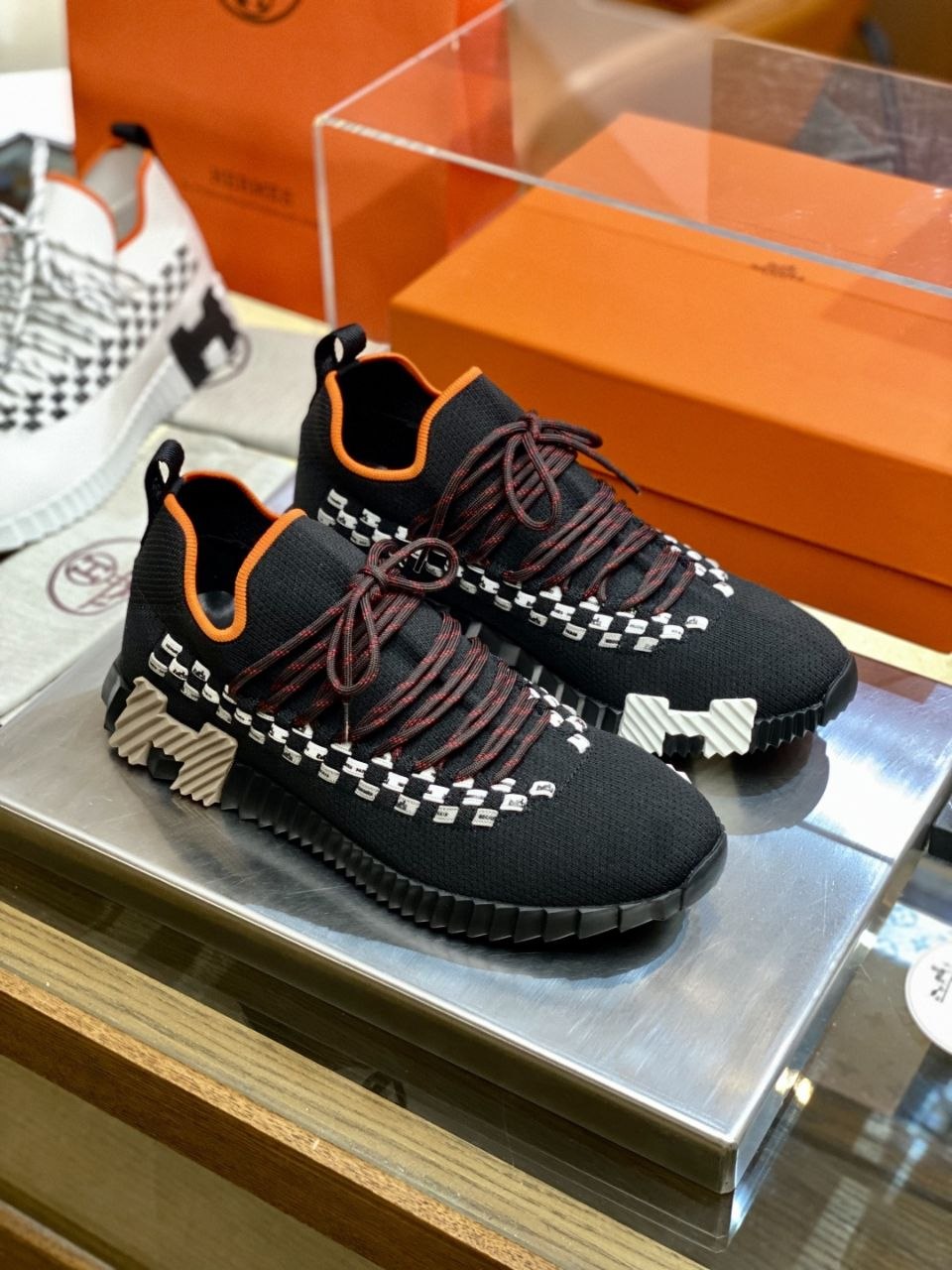 H3rmes Lift Knit White-Orange image 1