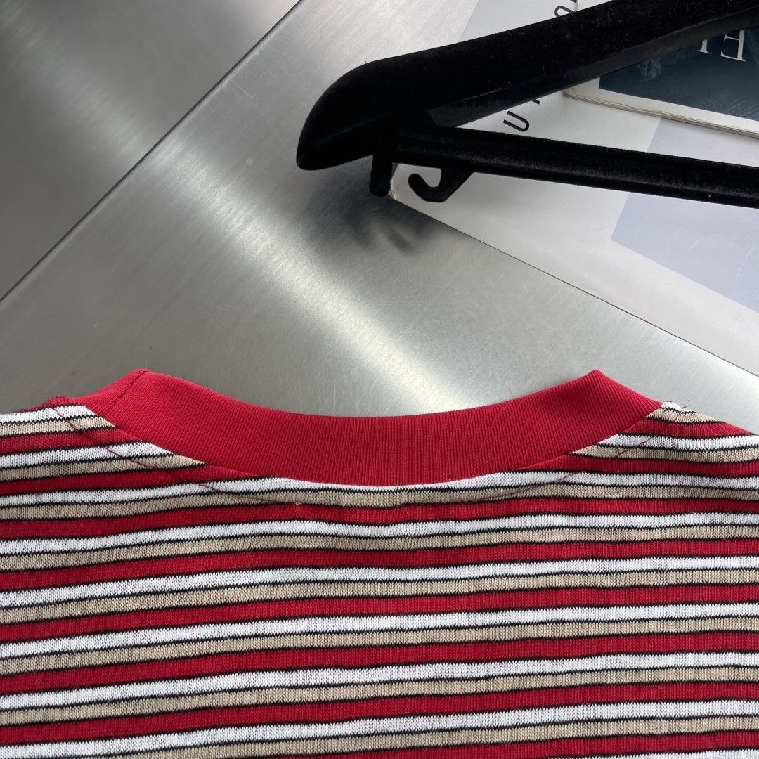 M1u M1u Striped Knit Tee Red-White image 4