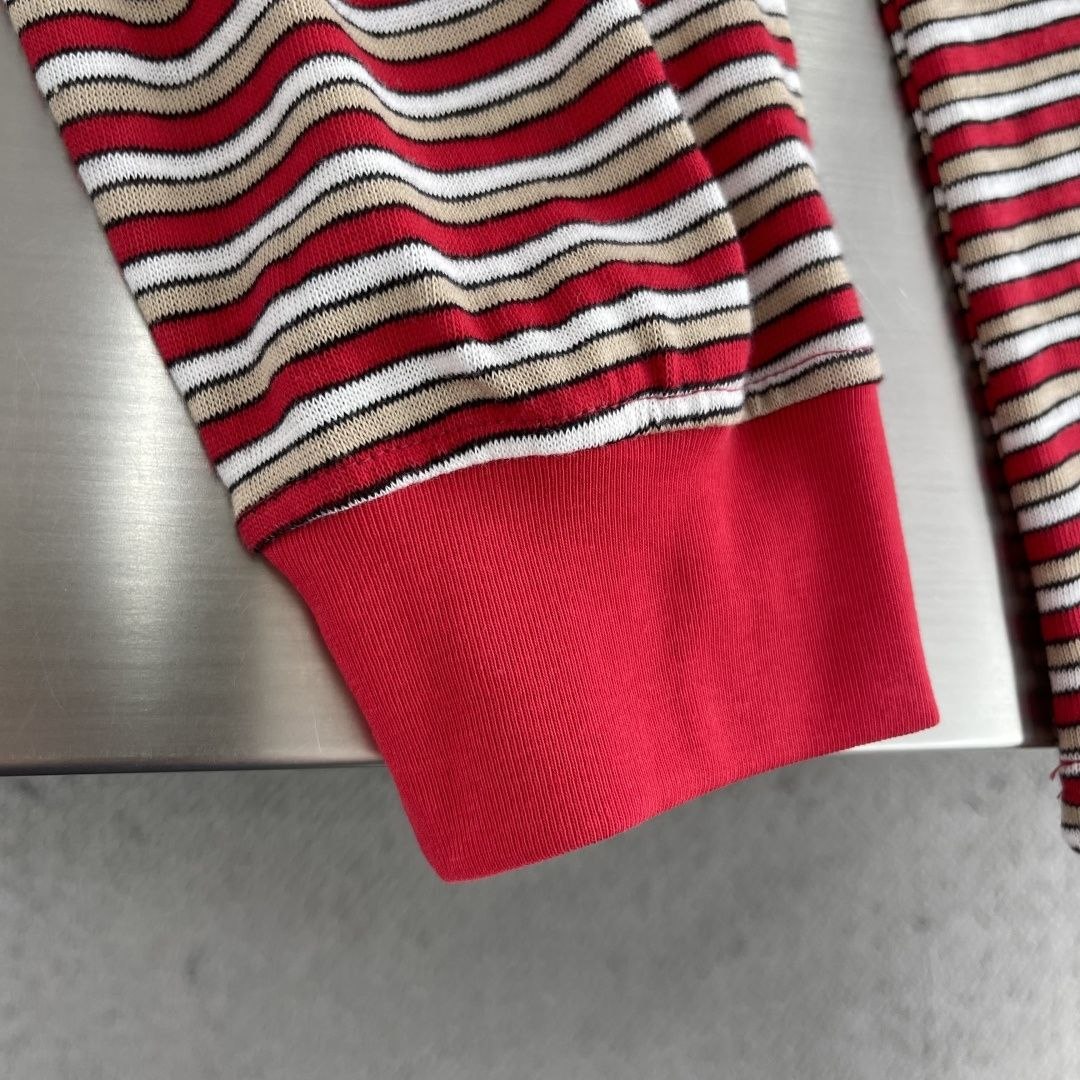 M1u M1u Striped Knit Tee Red-White image 6