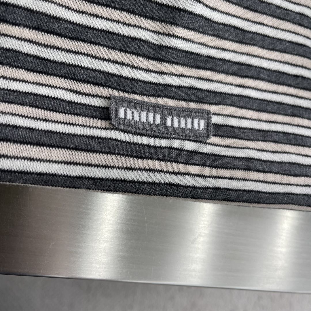 M1u M1u Striped Knit Tee Charcoal-Grey image 3