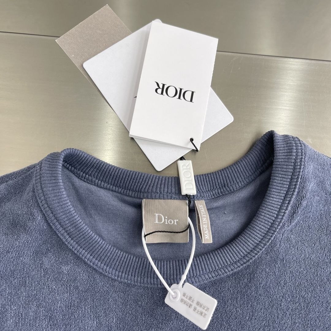 D1or Terry Cotton Tee Blue