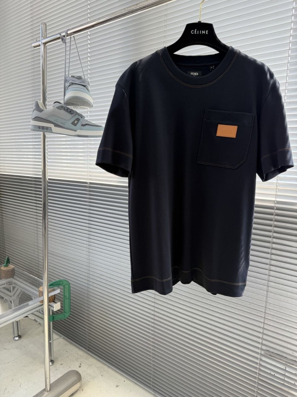 F3nd1 Pocket Tee Navy image 3