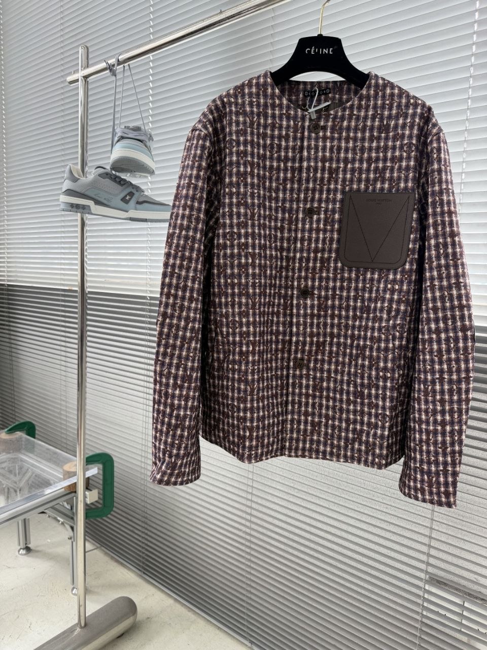 1V Damier Open-Knit Cardigan Beige image 2