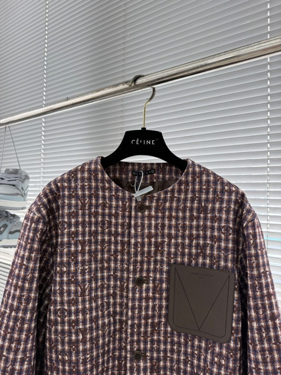 1V Damier Open-Knit Cardigan Beige image 3