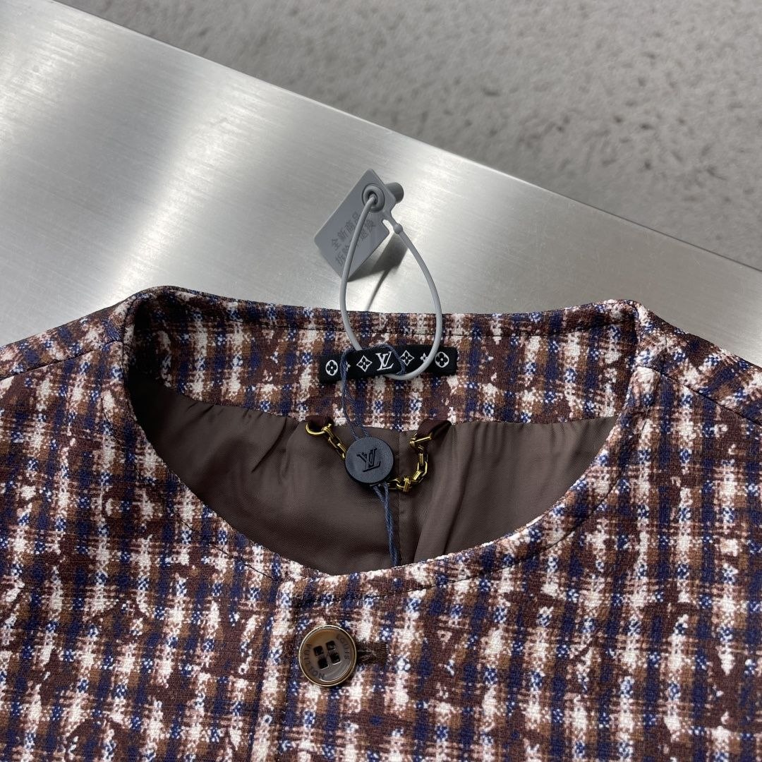 1V Damier Open-Knit Cardigan Beige image 7
