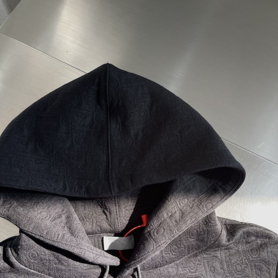 D1or Oblique Jacquard Hoodie Navy