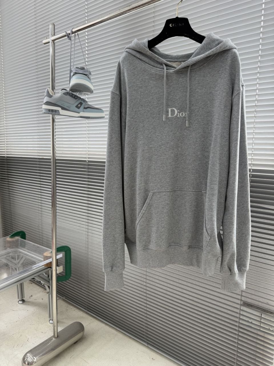 D1or Embroidered Hoodie Grey image 2