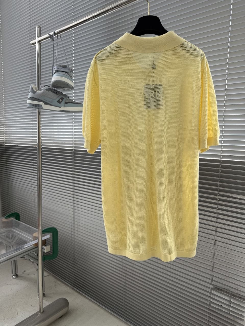 1V Waffle Knit Tee Yellow image 4