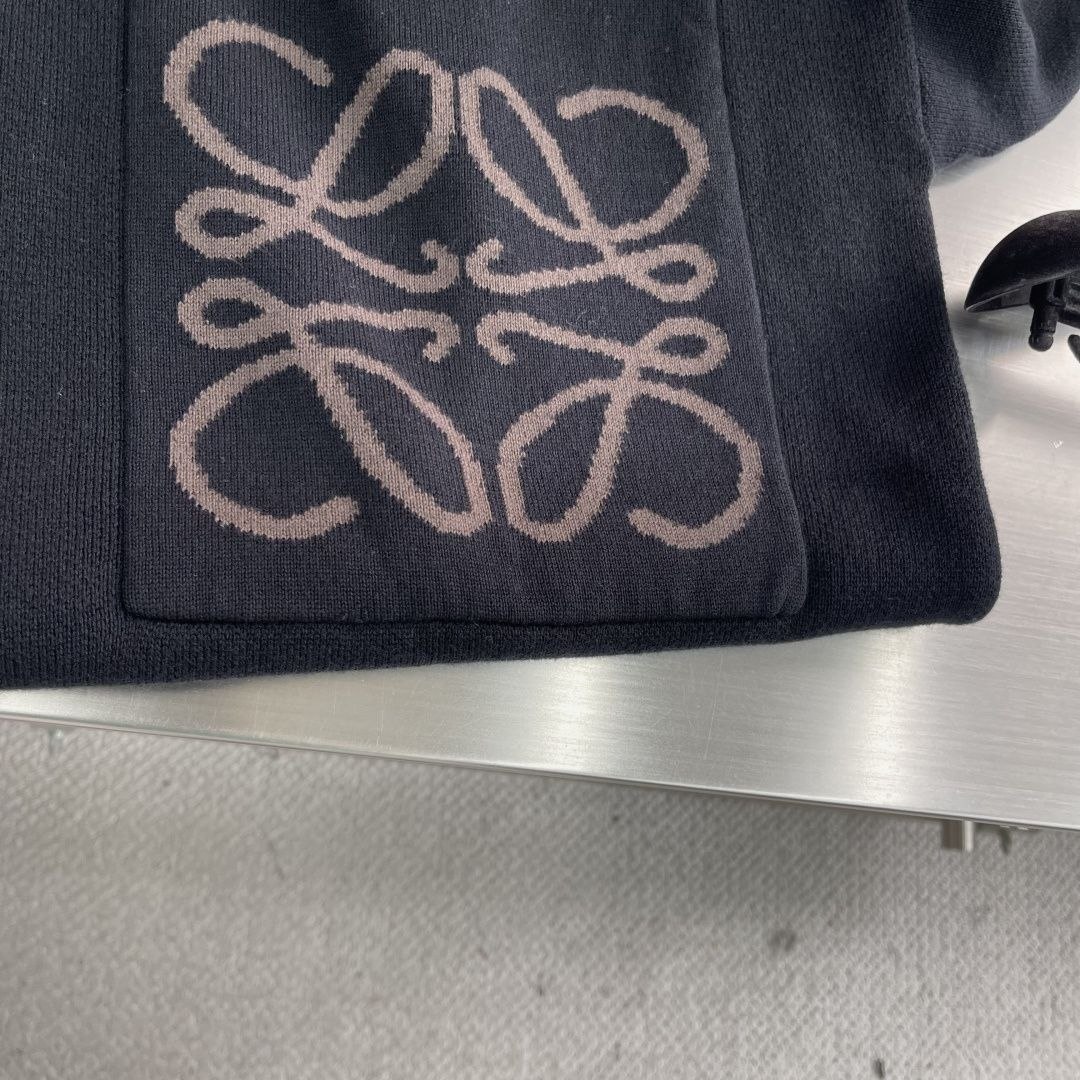 L03we Jacquard Pocket Sweater Navy