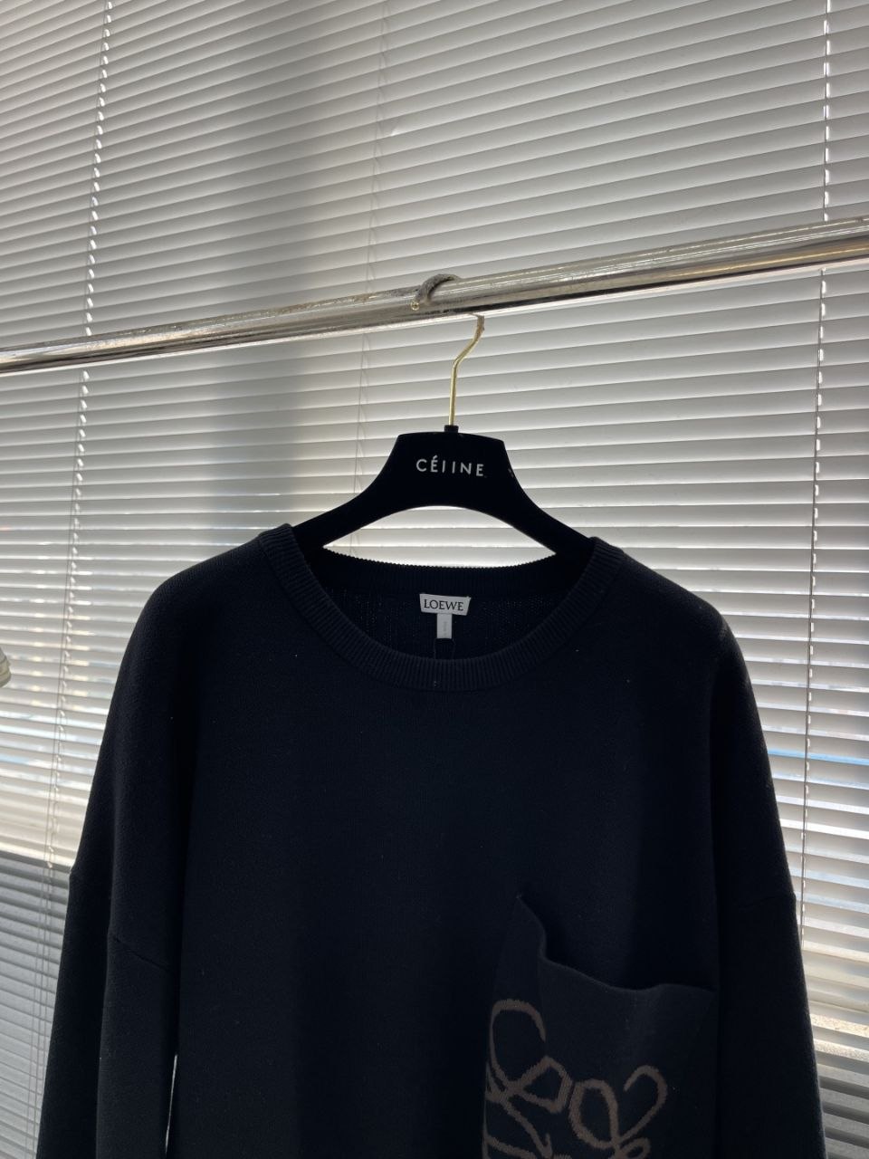 L03we Jacquard Pocket Sweater Navy image 4