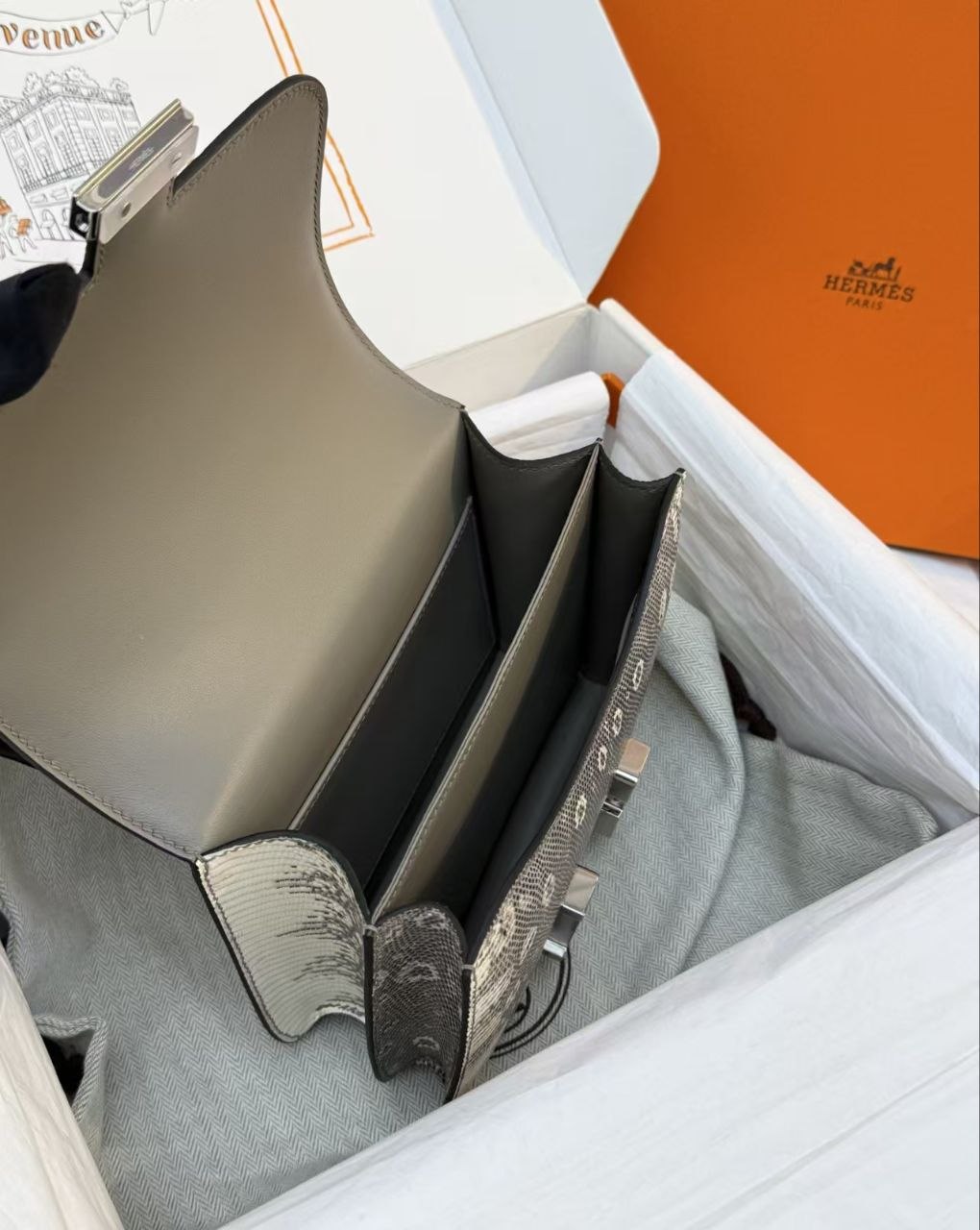 H3rmes Constance Exotic Python Grey image 3