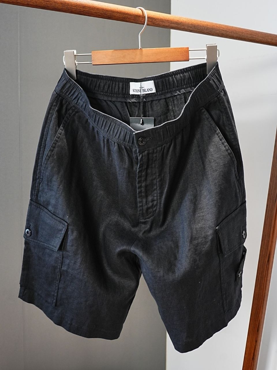 Stone 1sland Linen Cargo Shorts image 2