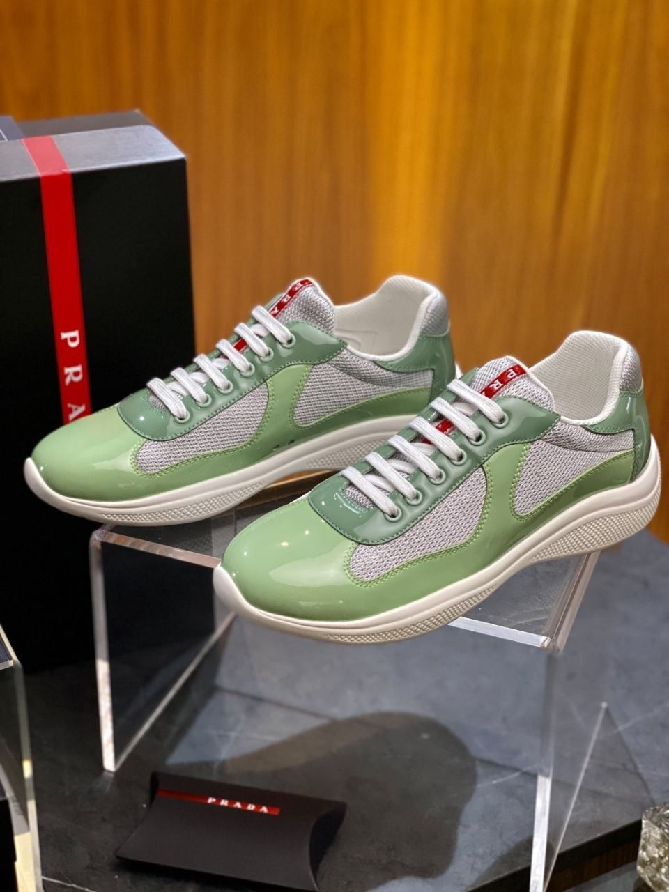 Pr@da America's Cup Sneakers Green-Grey image 4