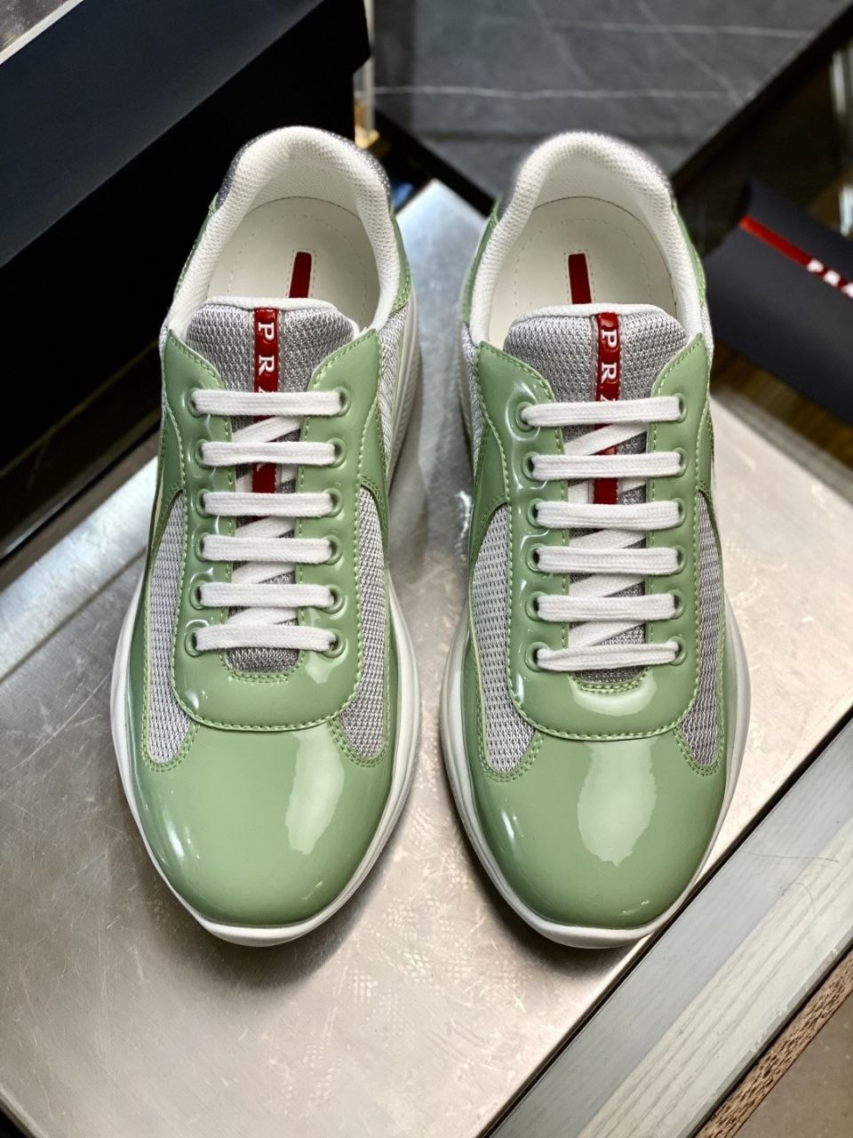 Pr@da America's Cup Sneakers Green-Grey image 8