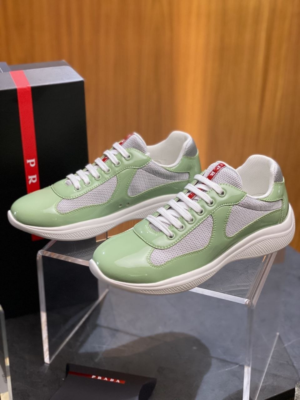 Pr@da America's Cup Sneakers Green-Grey image 9