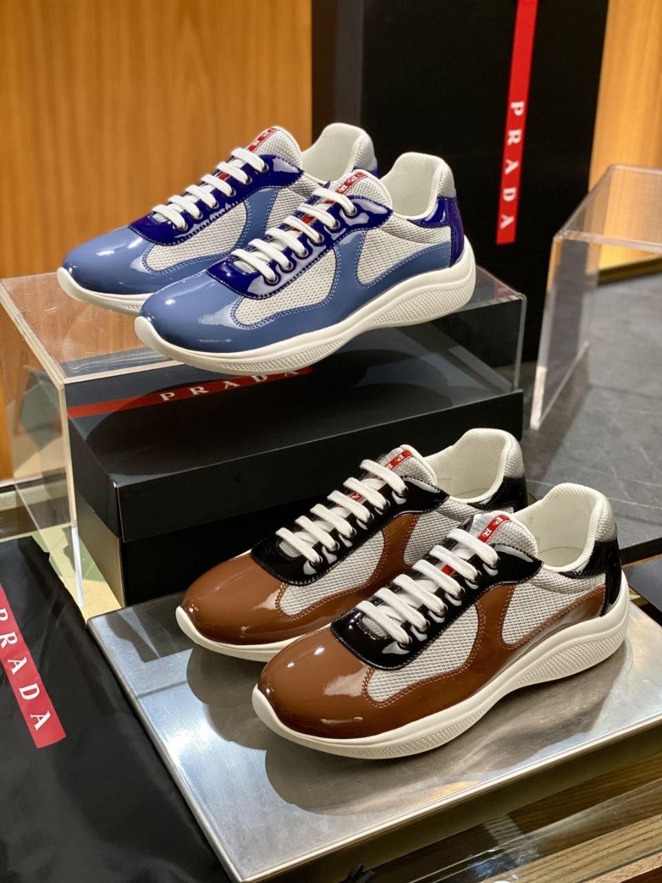 Pr@da America's Cup Sneakers Brown-Black