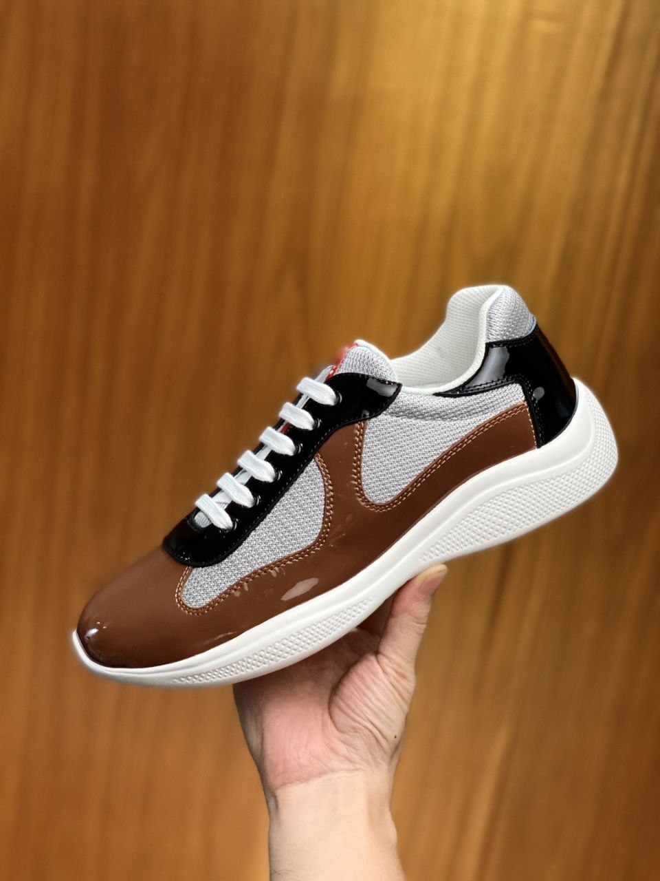 Pr@da America's Cup Sneakers Brown-Black image 2
