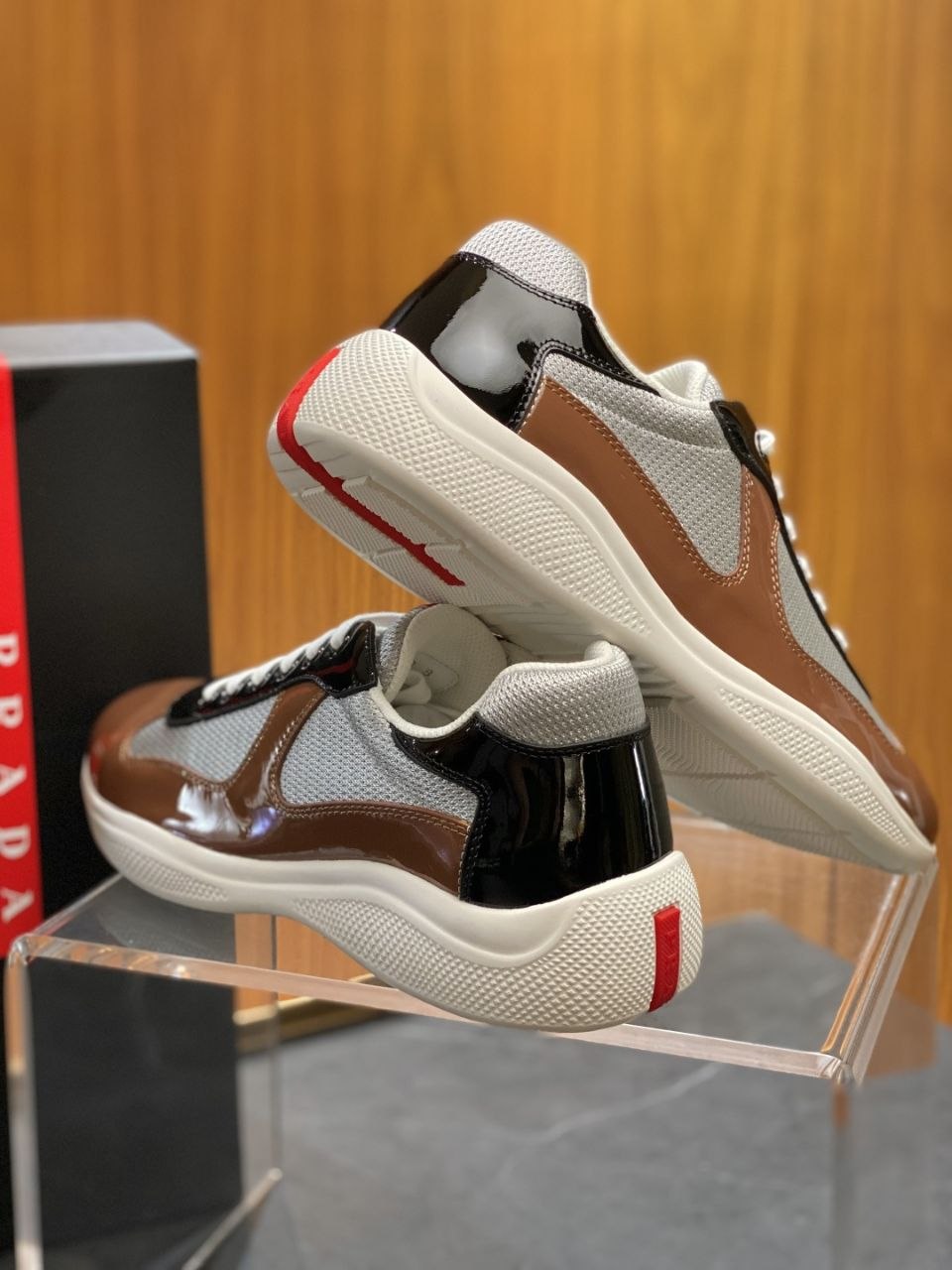 Pr@da America's Cup Sneakers Brown-Black image 7