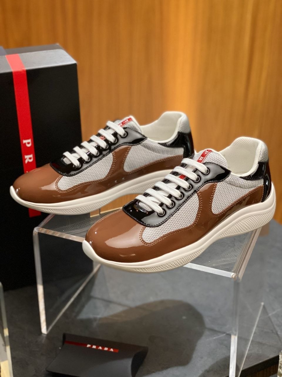 Pr@da America's Cup Sneakers Brown-Black image 8