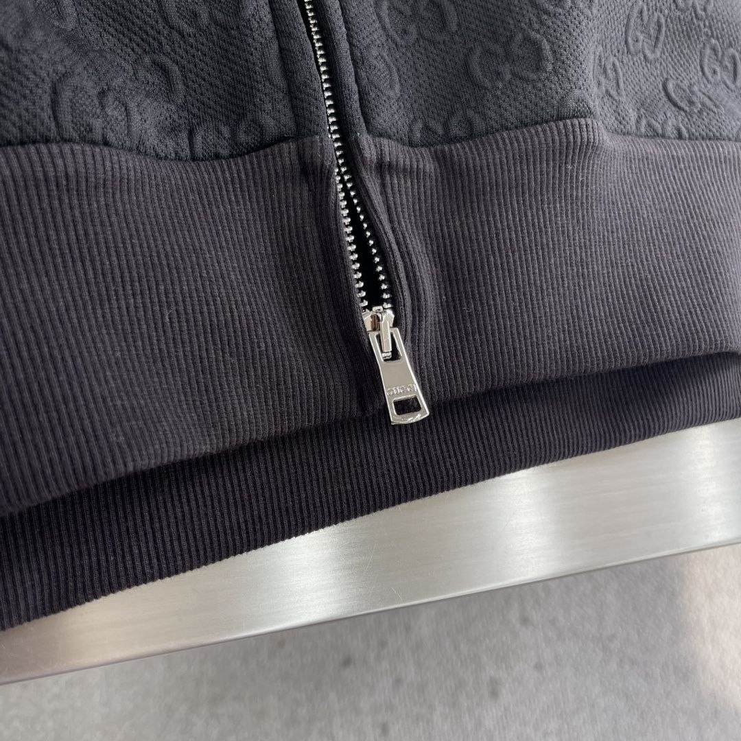 Guc1 GG Print Zipped Knit Jacket image 6