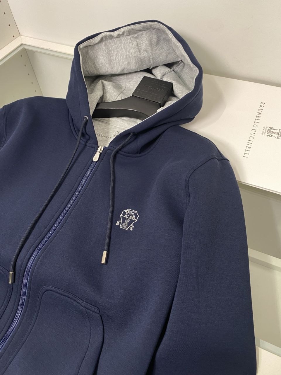 Brun3llo Cuc1nelli Zip Hooded Knit