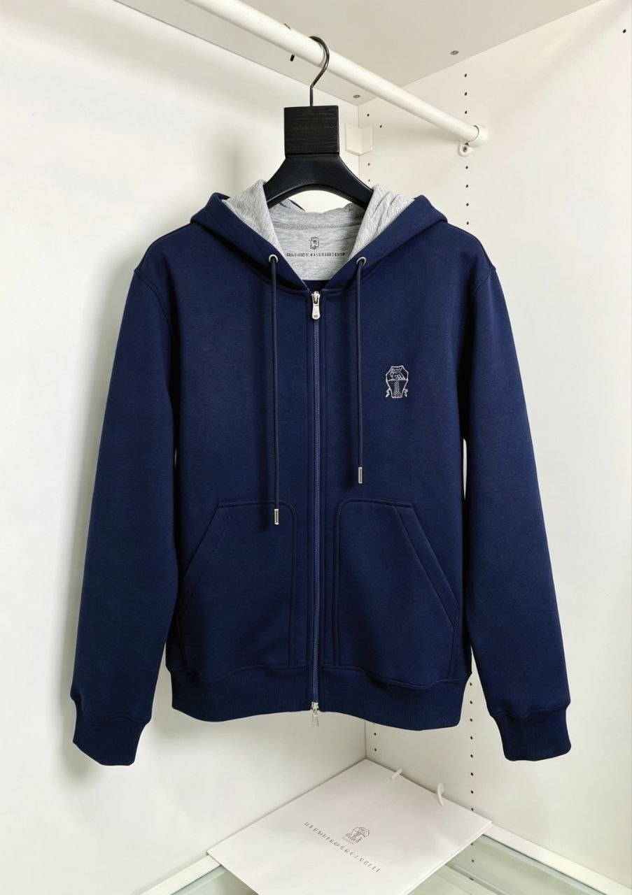 Brun3llo Cuc1nelli Zip Hooded Knit image 3