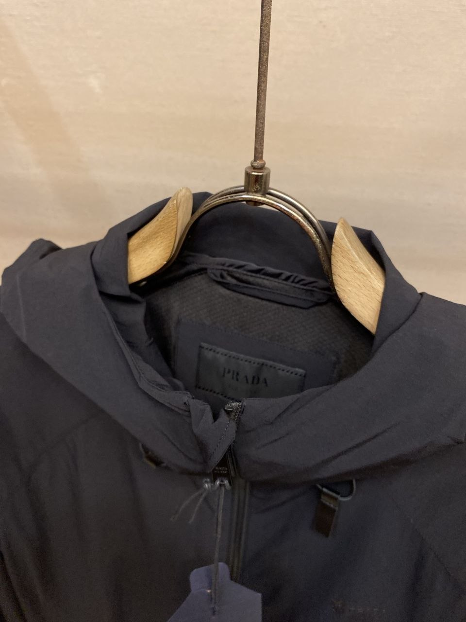 Pr@da Letter-Print Hooded Jacket