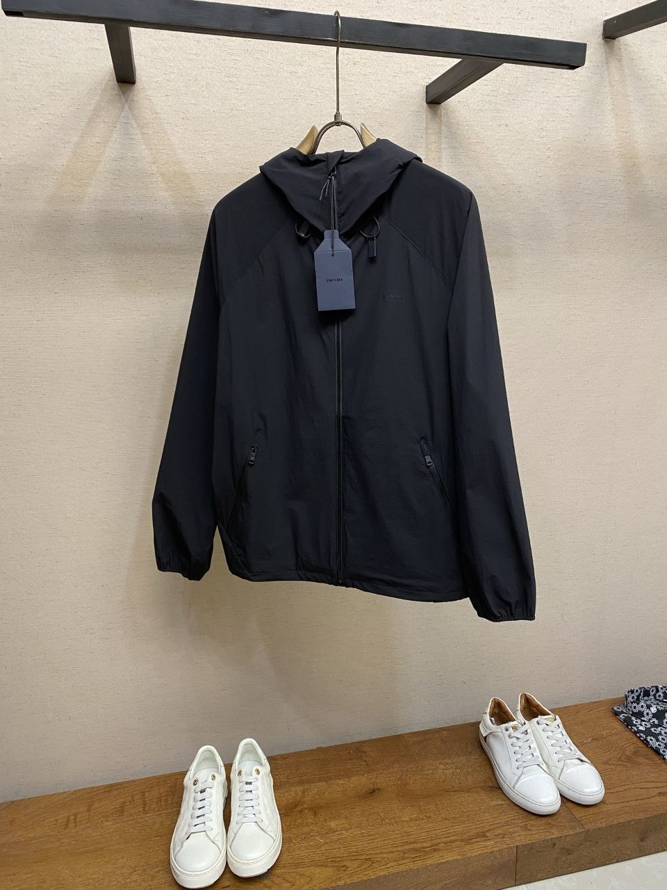 Pr@da Letter-Print Hooded Jacket image 3