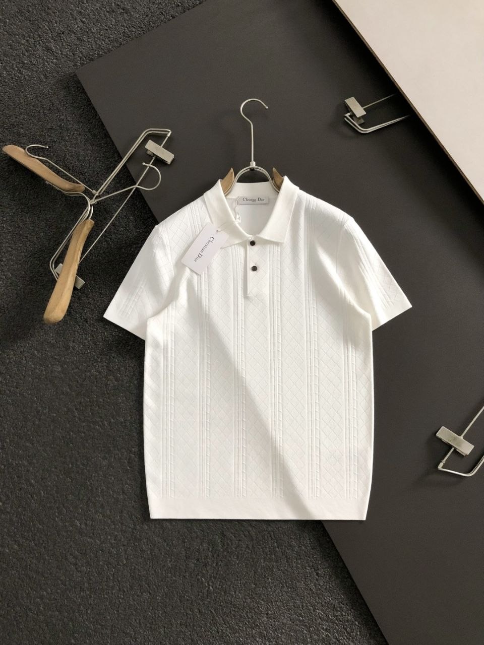 D1or Polo T-Shirt — Beige-Coffee-Wine