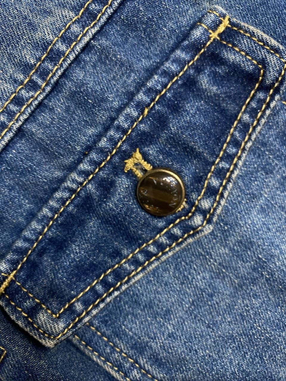 1V Leather-Detail Denim Jacket image 7