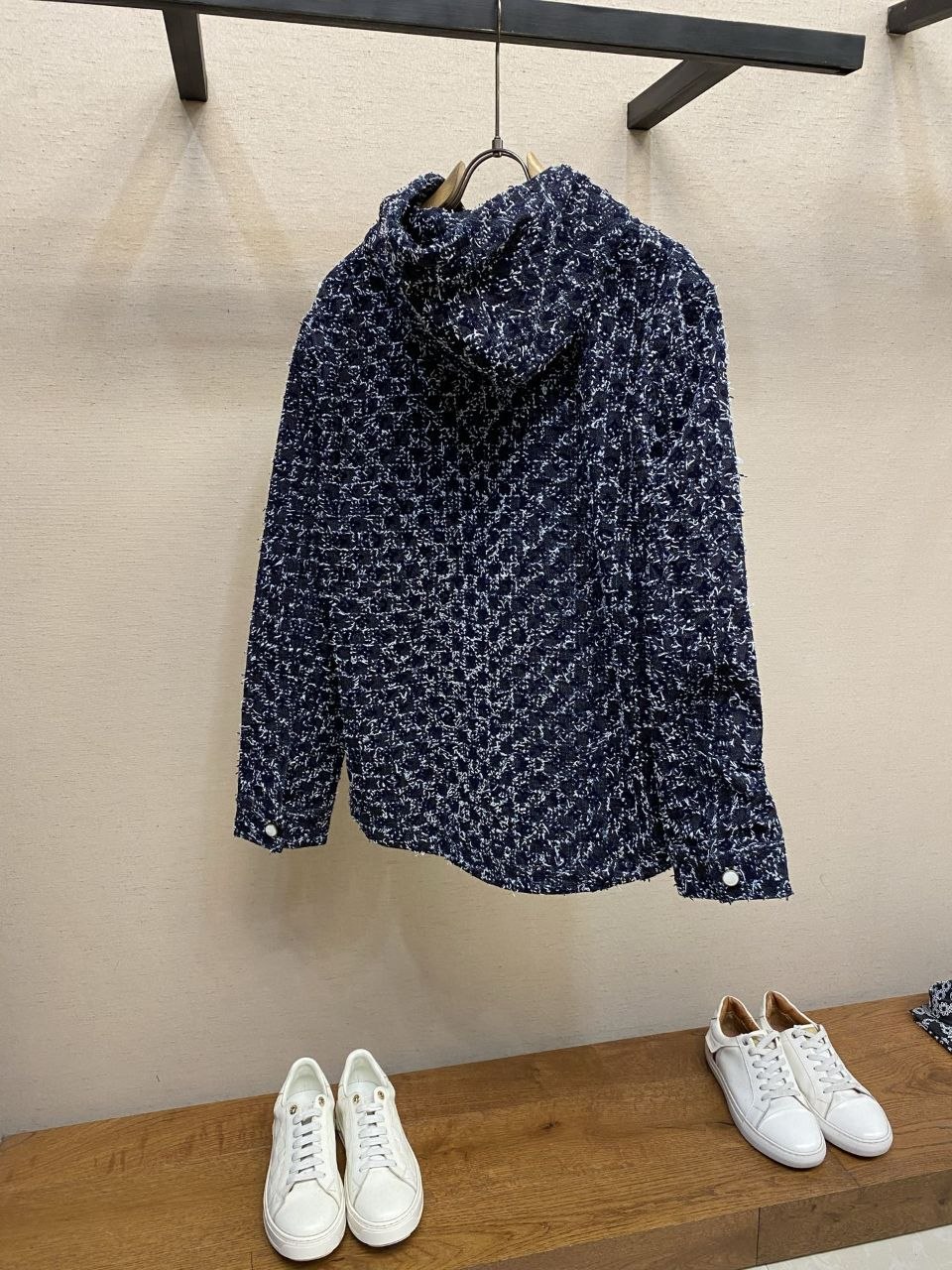 1V Hooded Fringe Denim Jacket image 5
