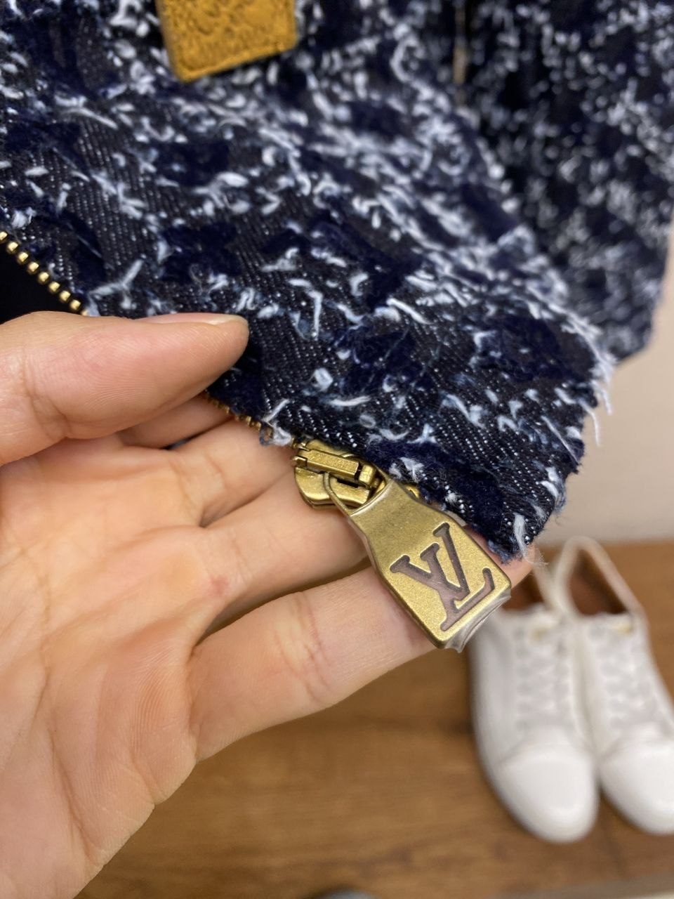 1V Hooded Fringe Denim Jacket image 7