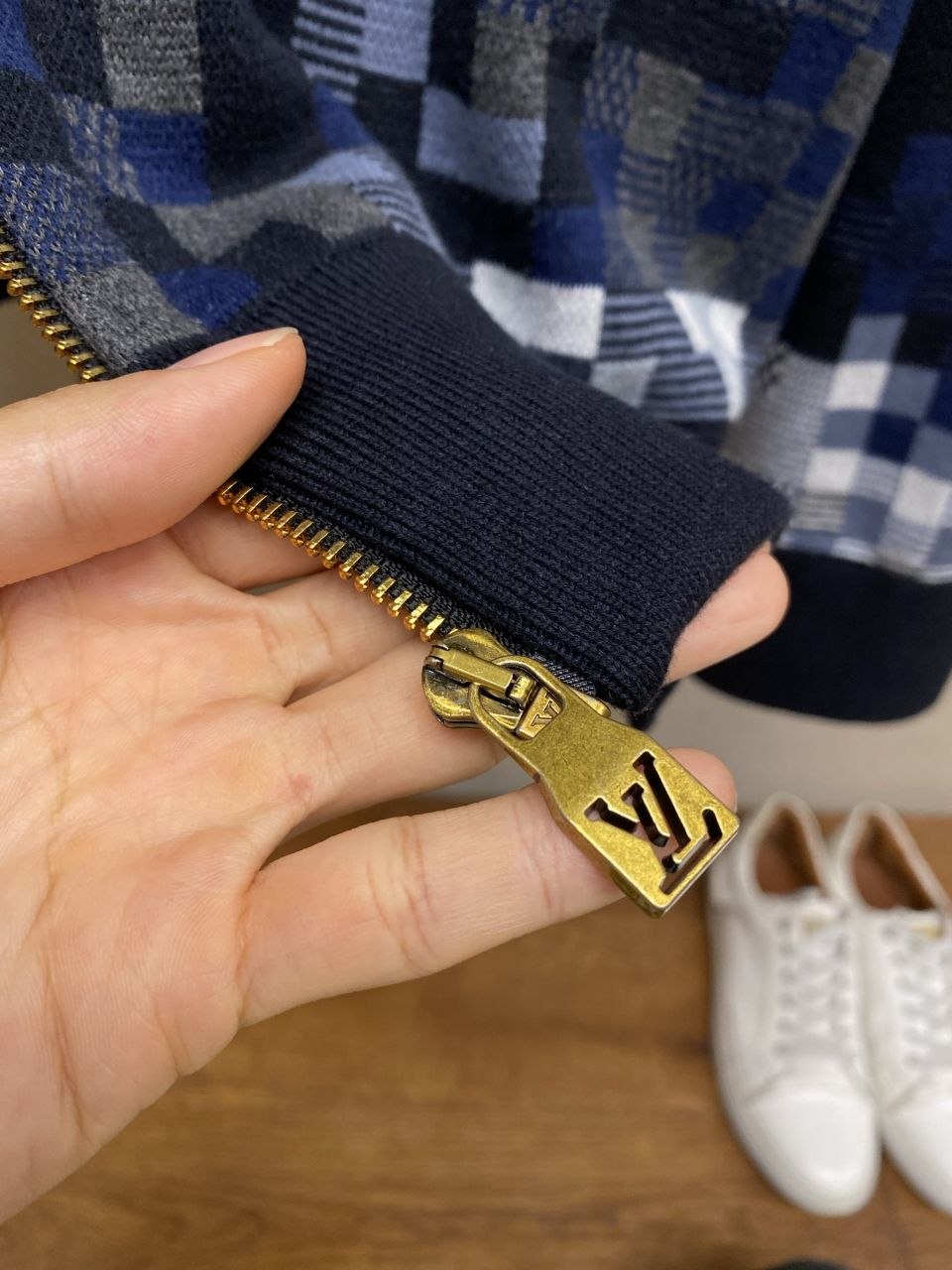 1V 26SS Patchwork Camo Jacquard Knit Jacket image 2
