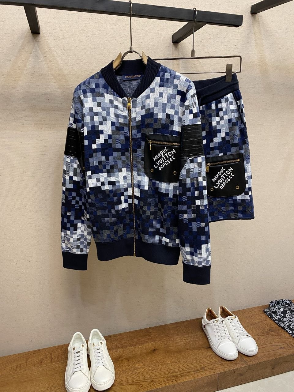 1V 26SS Patchwork Camo Jacquard Knit Jacket image 7