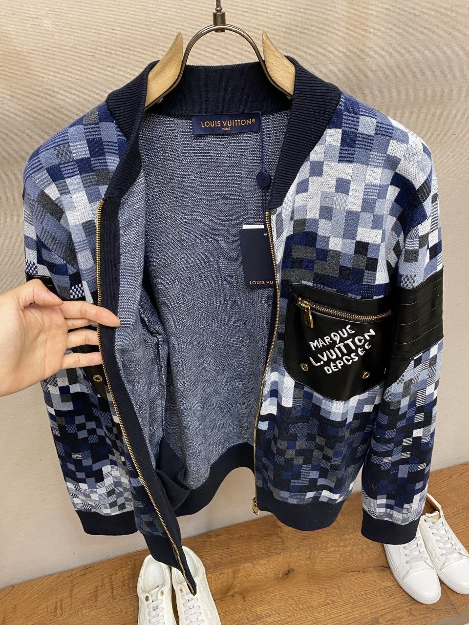 1V 26SS Patchwork Camo Jacquard Knit Jacket image 8