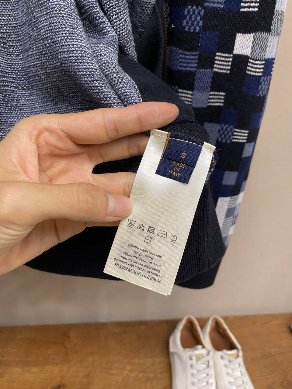 1V 26SS Patchwork Camo Jacquard Knit Jacket image 9