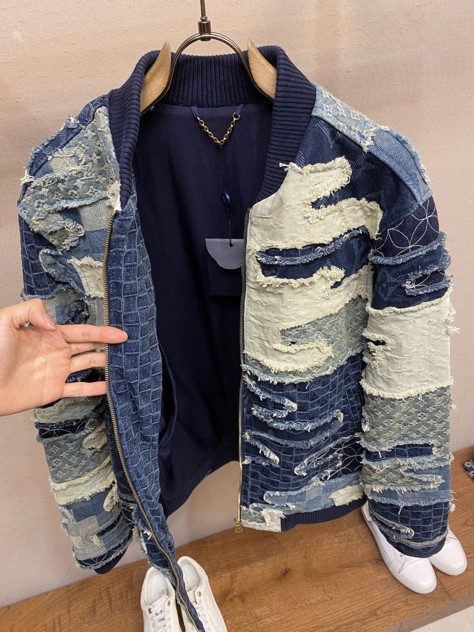 1V NIGO 26SS Patchwork Distressed Denim Jacket image 4