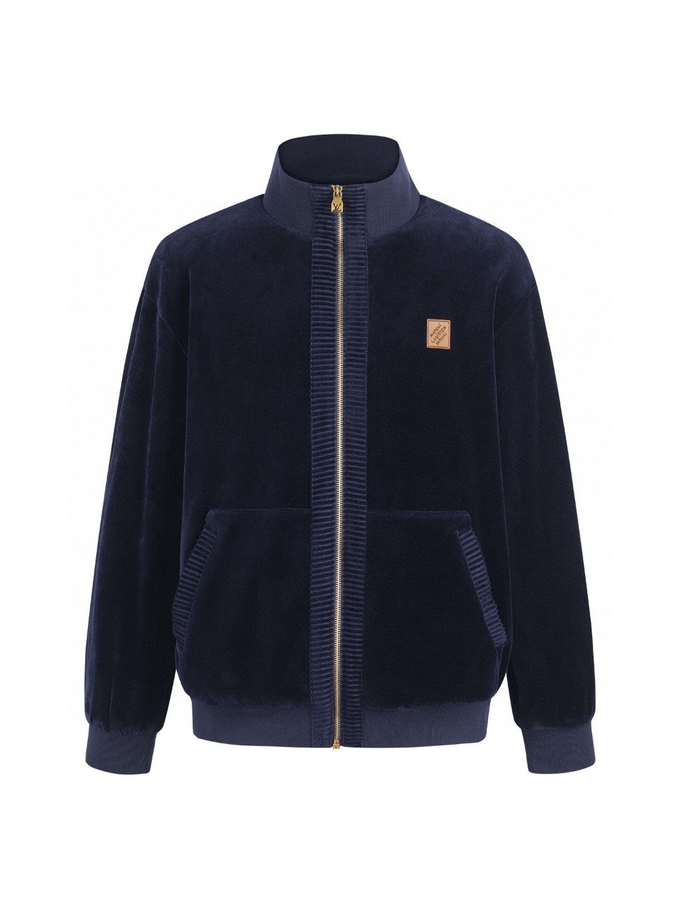 1V Solid Velvet Zip Jacket